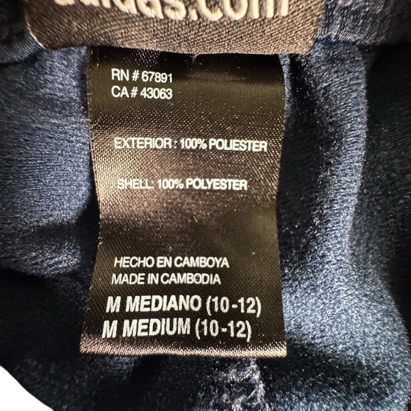 Adidas Youth Medium 10-12 Track Pants Blue White Stripe Logo Athletic Joggers - Picture 5 of 10